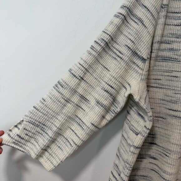 J. Jill Women's V Neck Sweater Marled Cotton Blend Grey Cream 2X Plus PureJill - Picture 4 of 8